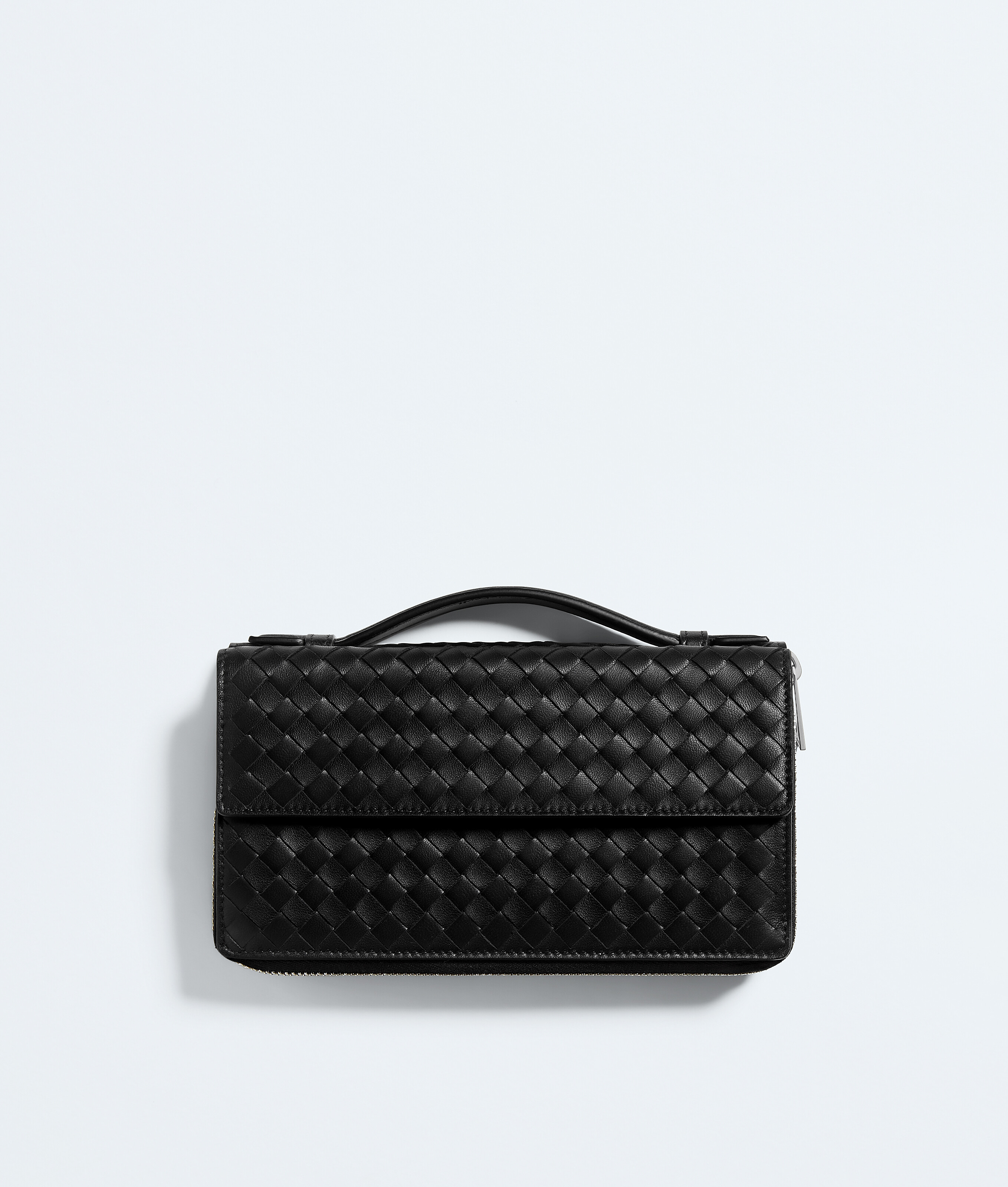 小物 BOTTEGA VENETA Men's Intrecciato Piccolo Zip-Around Organizer in Black | Bottega