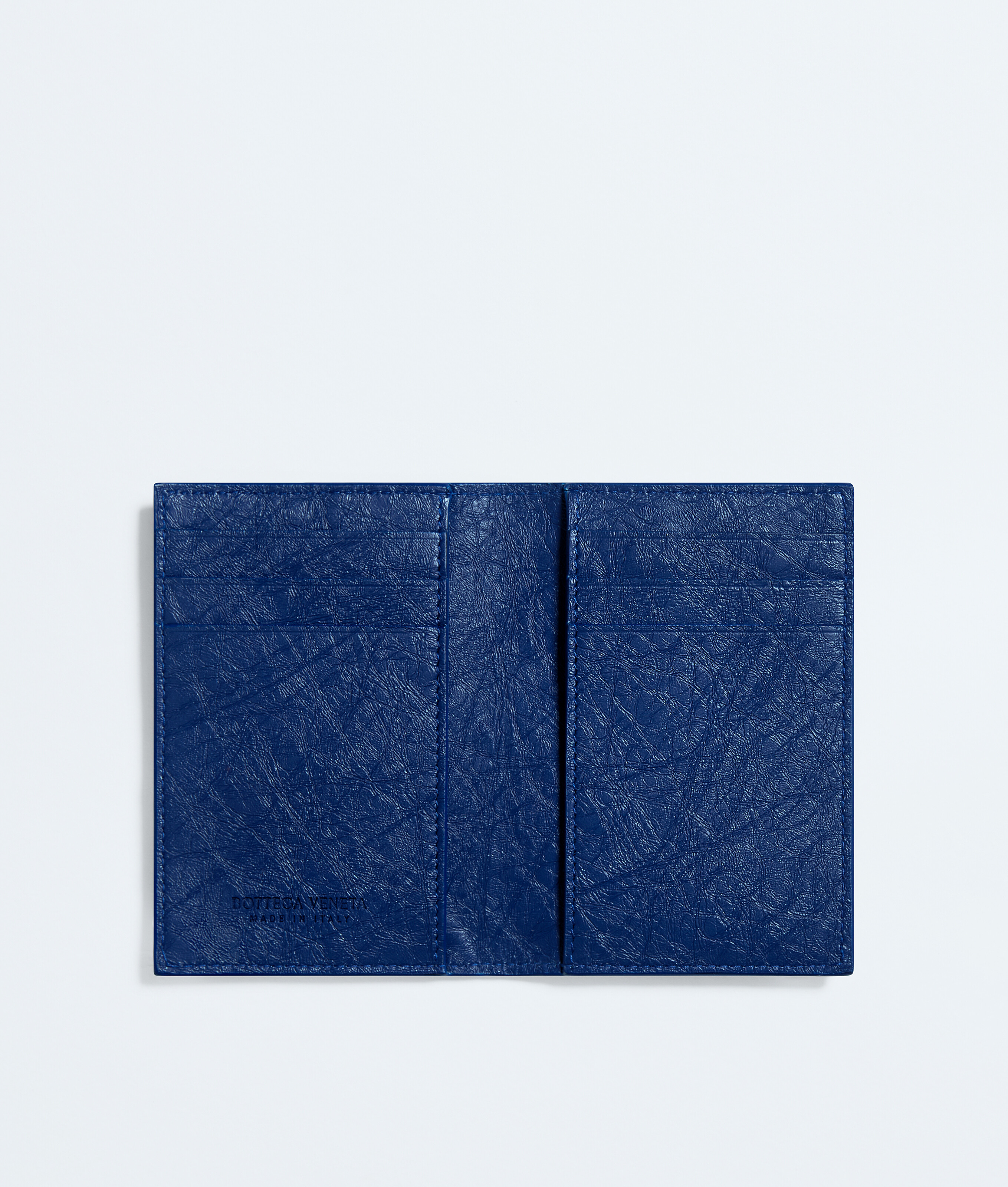 Men's Woven Mycelium Flap Card Case in Blue royal Bottega Veneta Luxembourg EN - Image 2
