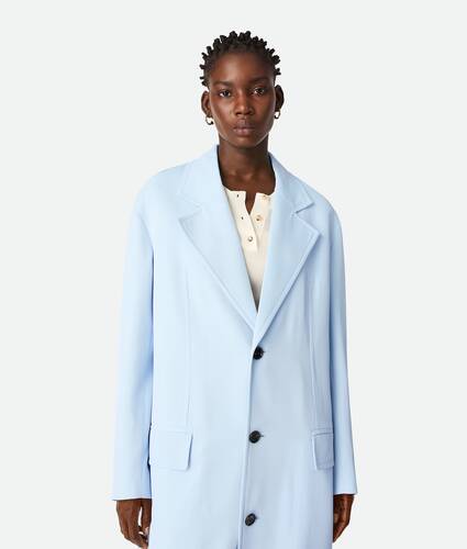 Manteau en serg&eacute; de viscose et soie pour Femme en Sky blue Bottega Veneta France FR - Image 4
