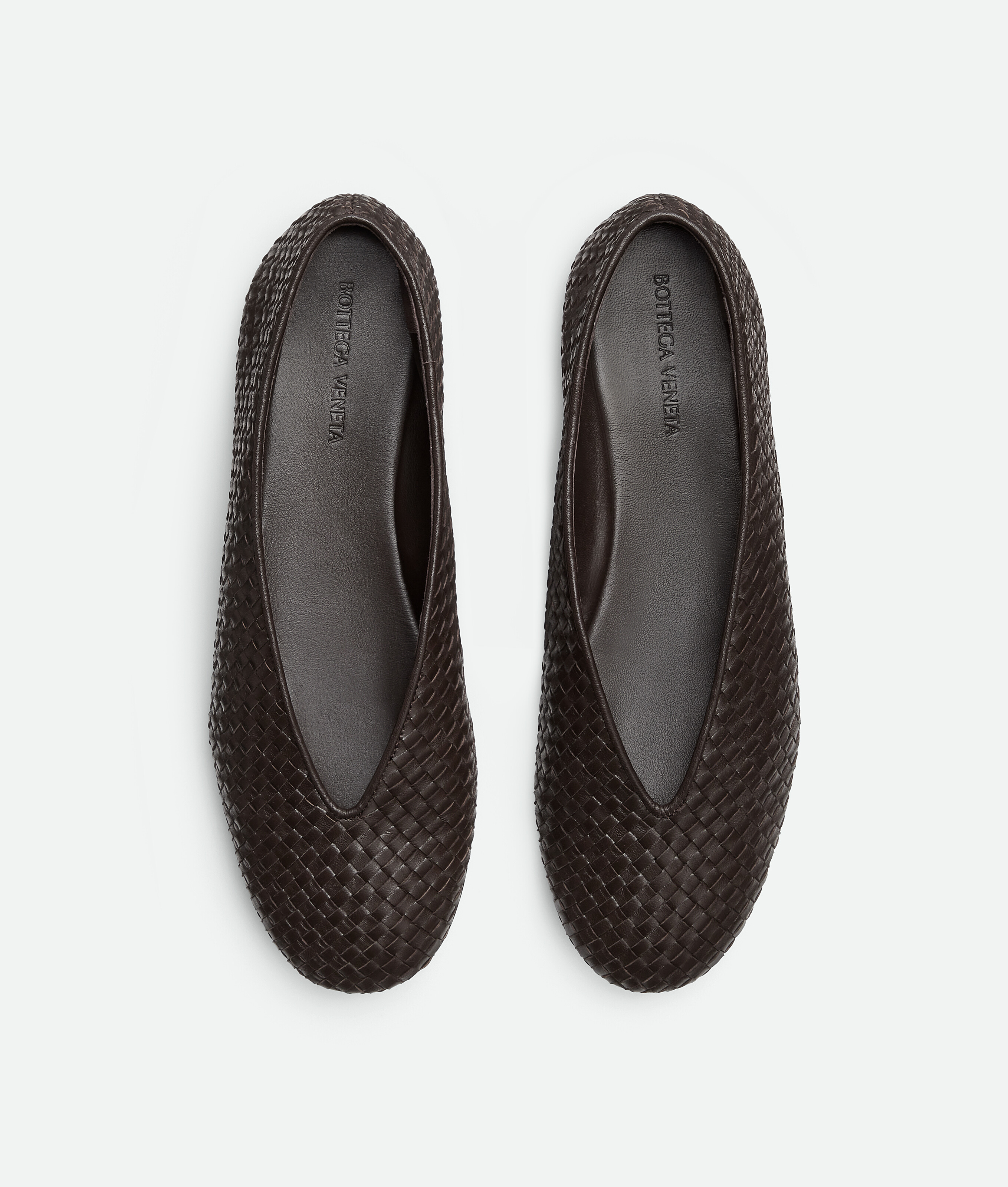 Bottega Veneta Brown Rosa Ballerina Flats In Multi