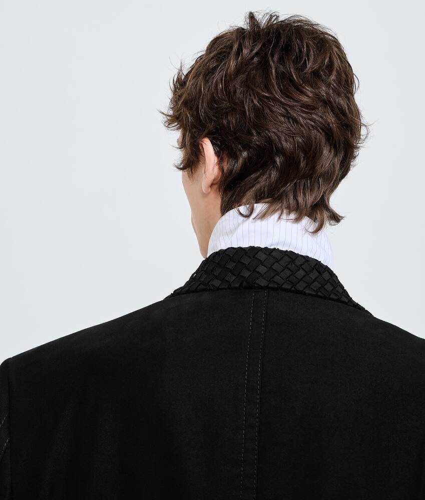 Men's Compact Cotton Moleskin Coat  in Double black Bottega Veneta Latvia EN - Image 5