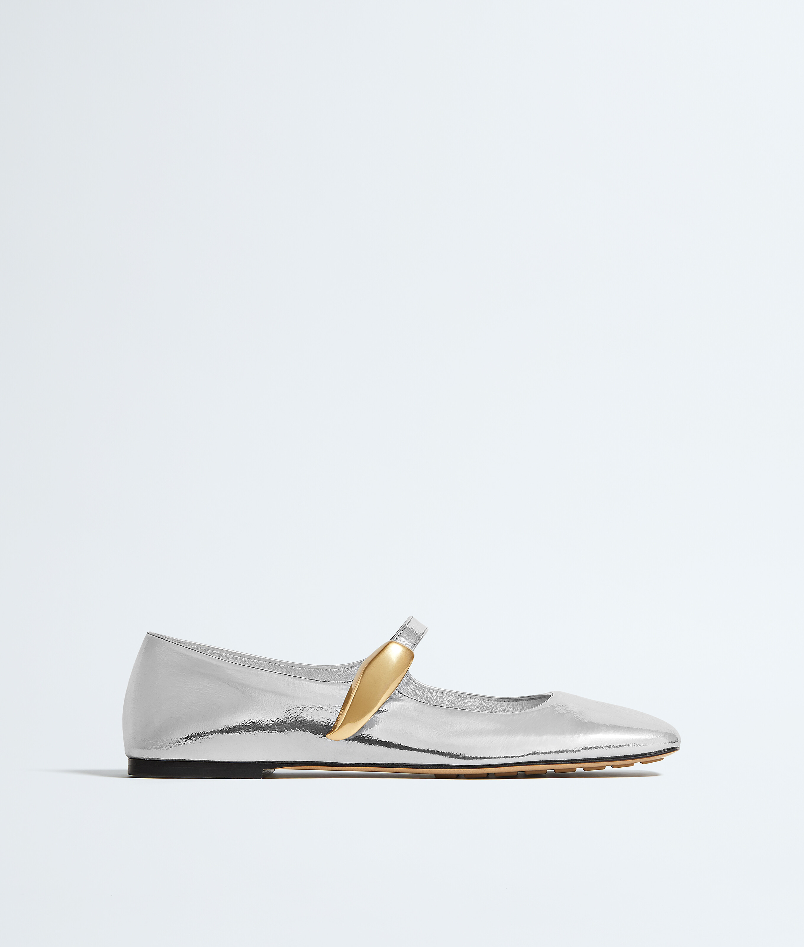Bottega Veneta Charlotte Mary-Jane Ballerina-Silver - Woman - 37