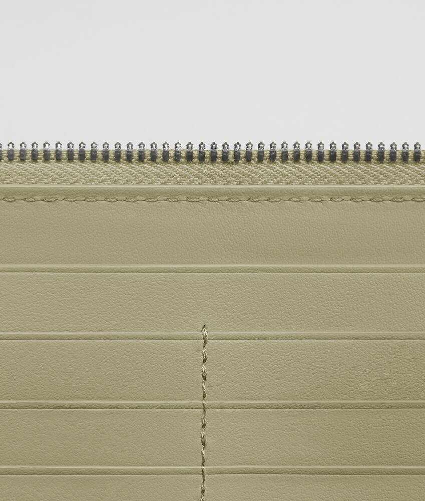 Men's Intrecciato Zip Around Wallet in Dark green / Travertine Bottega Veneta Kuwait EN - Image 3