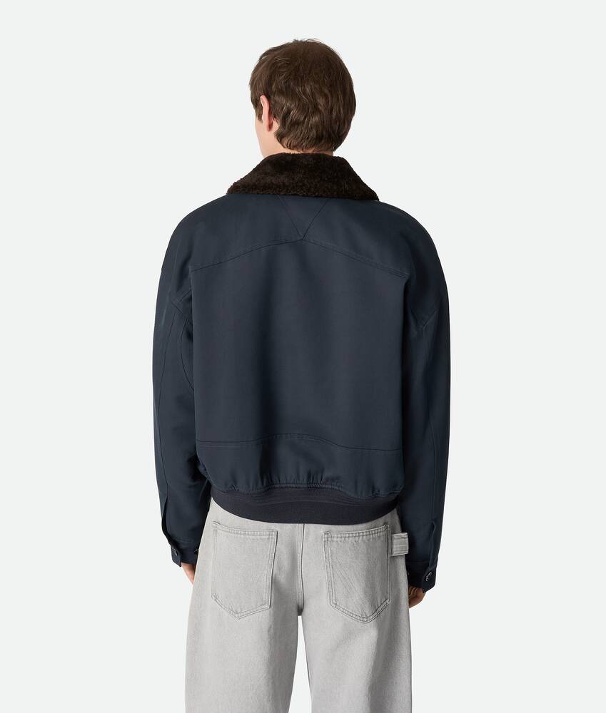 Bottega Veneta® Men's Silk And Cotton Twill Bomber Jacket in