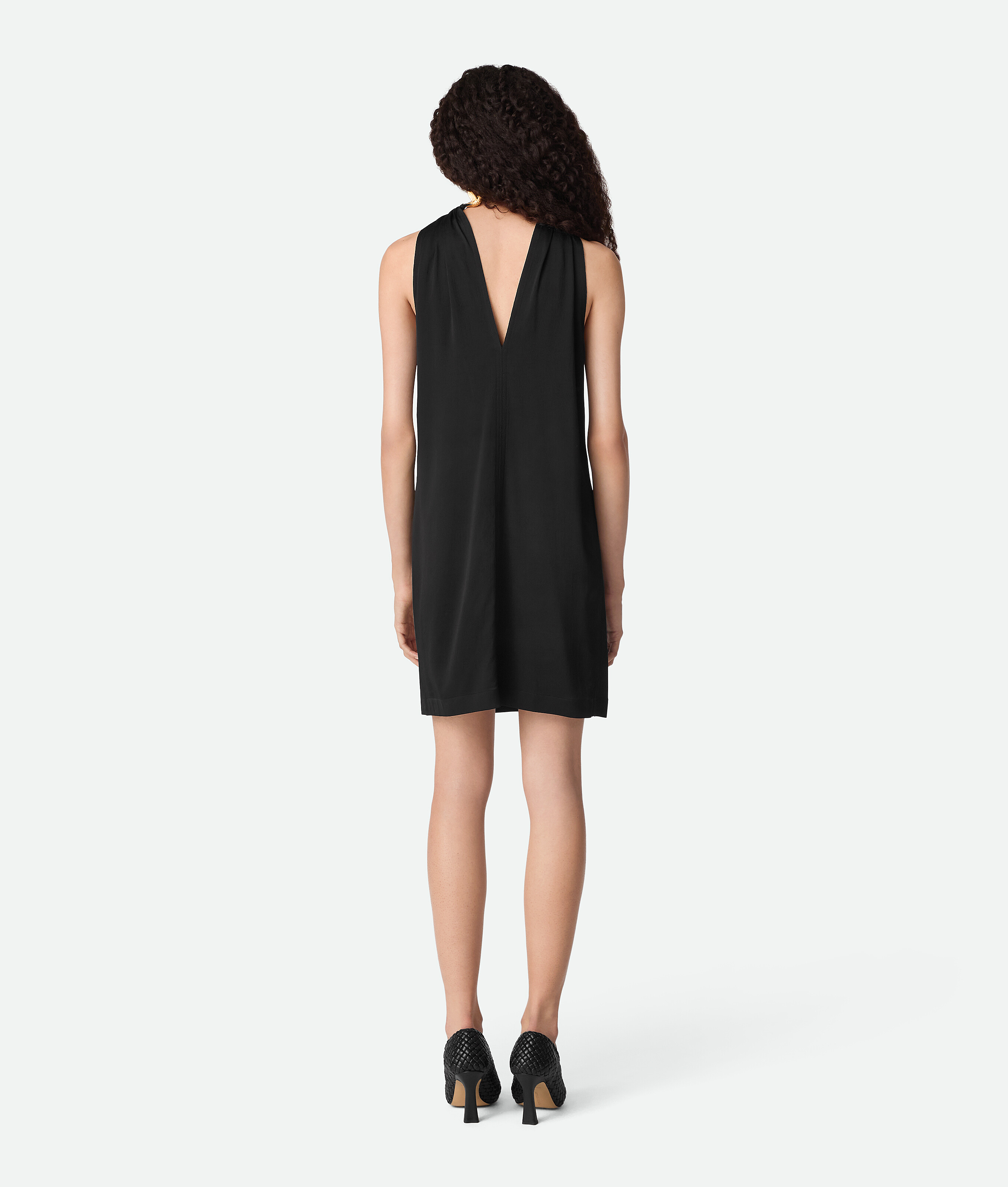 Bottega Veneta Robe En Satin De Viscose In Black