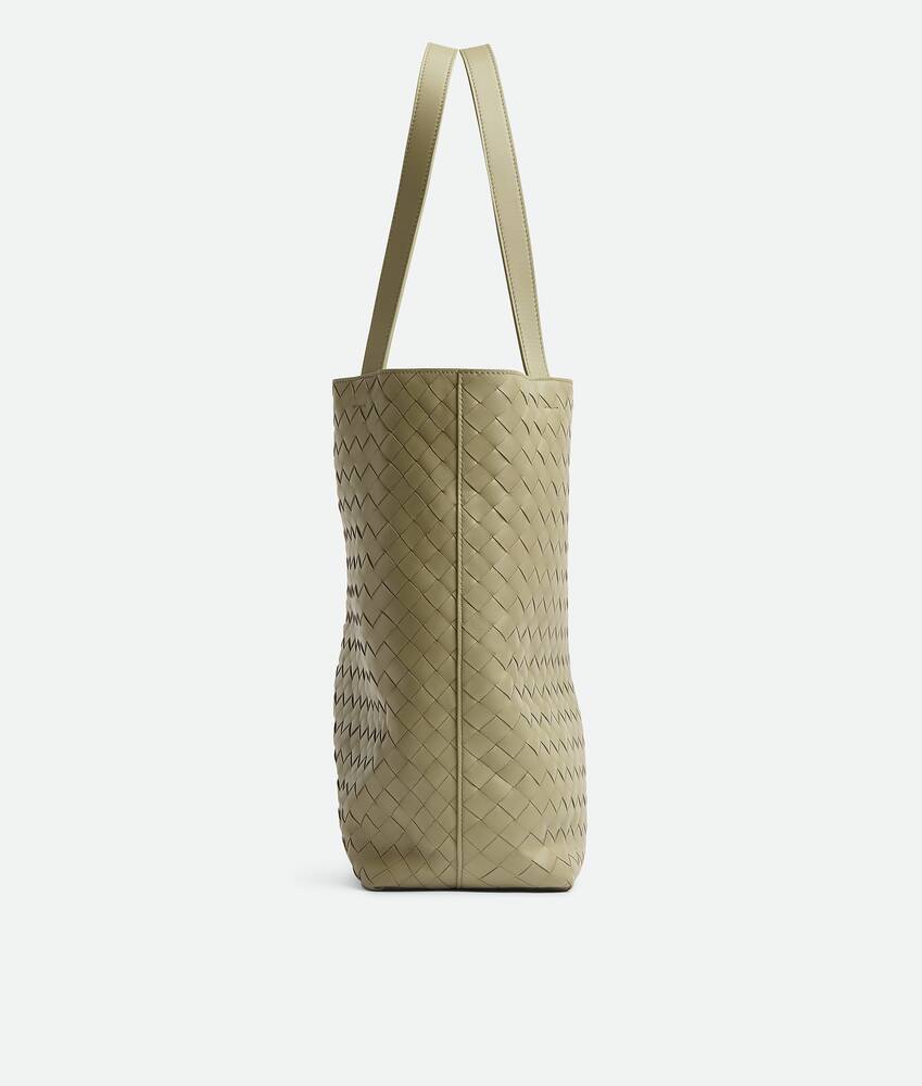 Men's Small Intrecciato North-South Tote in Travertine Bottega Veneta United Kingdom EN - Image 4