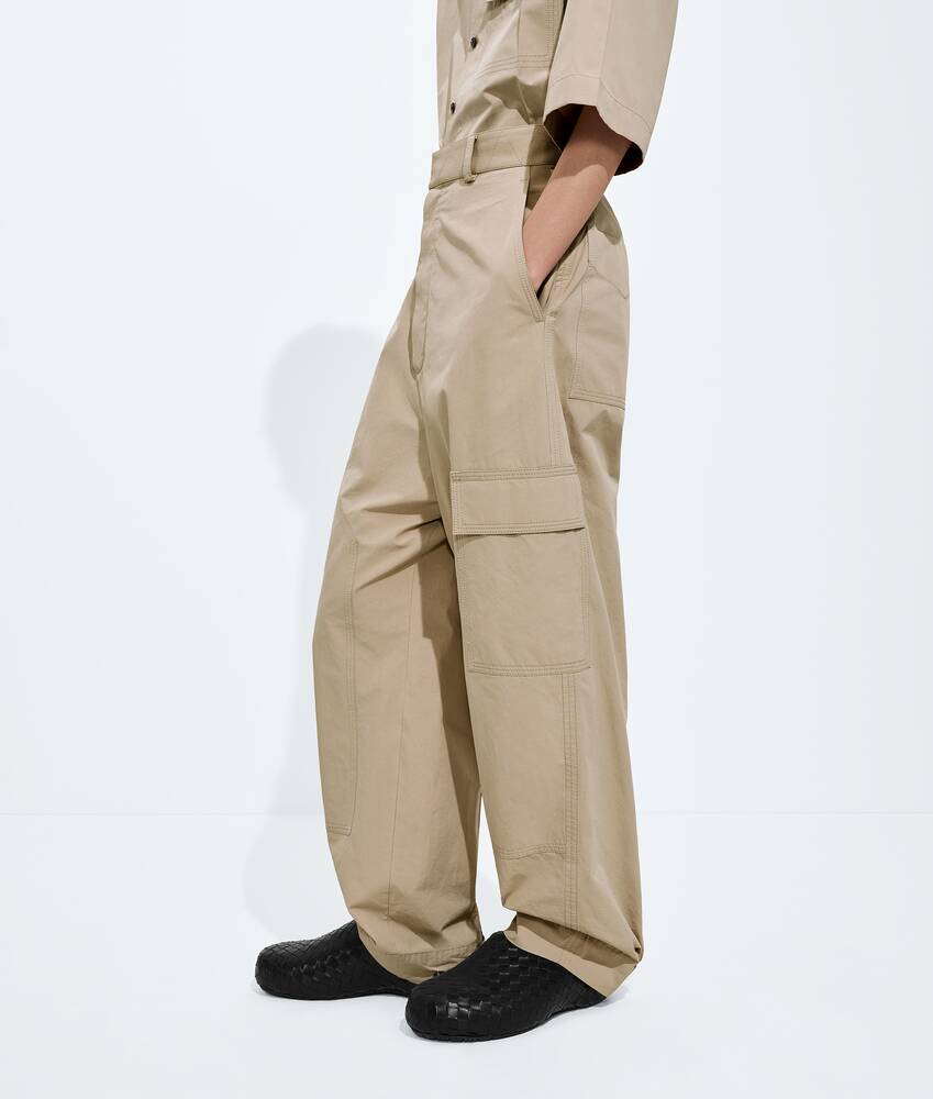 Men's Cotton Toile Cargo Pants in Stucco Bottega Veneta Slovakia EN - Image 2