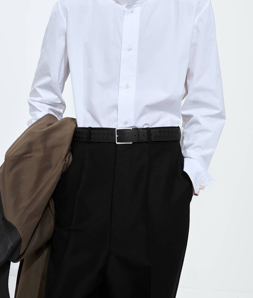 Men's Intrecciato Taurillon Belt in Black Bottega Veneta Lithuania EN - Image 2