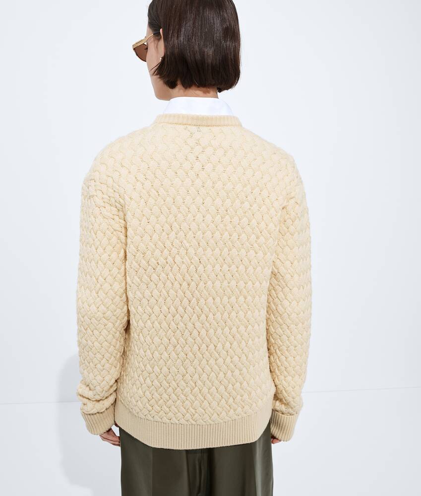 Women's Intrecciato Wool Sweater in Buff Bottega Veneta Luxembourg EN - Image 3