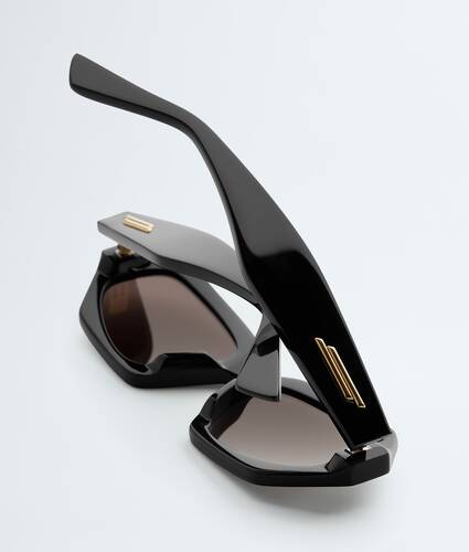 Classic Oval Sunglasses in Black/grey Bottega Veneta United Kingdom EN - Image 3