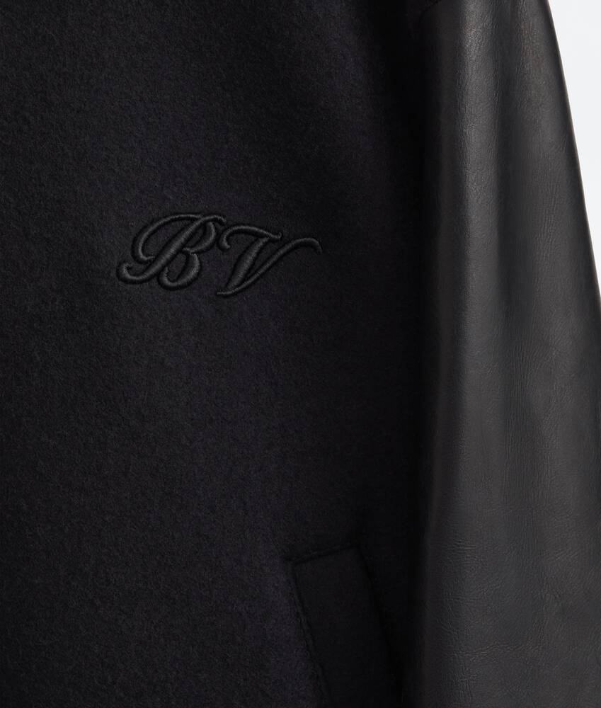 Men's Wool and Leather Blouson in Double black Bottega Veneta Czechia EN - Image 6