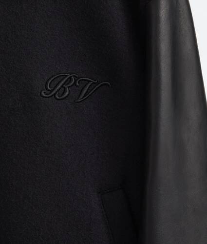 Men's Wool and Leather Blouson in Double black Bottega Veneta Czechia EN - Image 6
