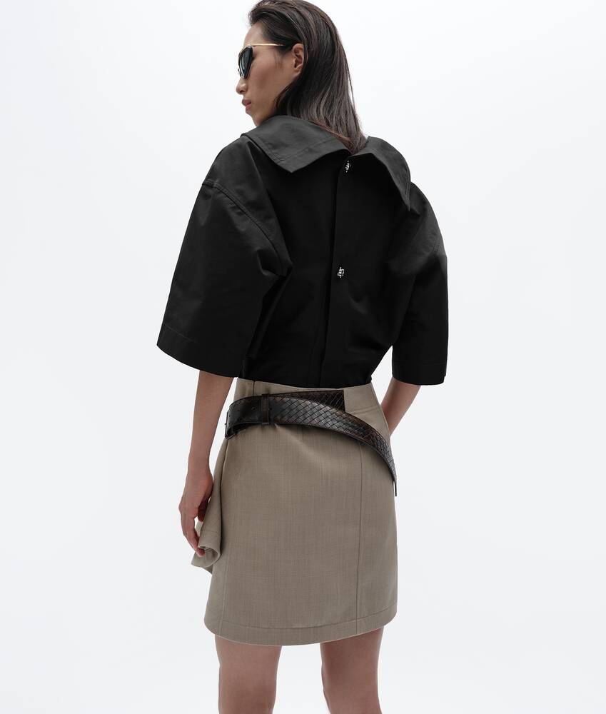 Rock aus Wolltwill f&uuml;r Damen in Beige melange Bottega Veneta &Ouml;sterreich DE - Image 3