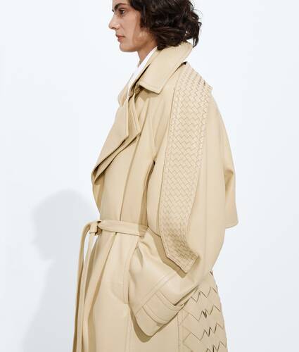 Semi Shiny Leather Trench