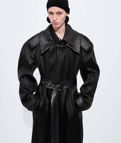 Cappotto in pelle plissettato da Donna in Double black Bottega Veneta Italia IT - Image 2