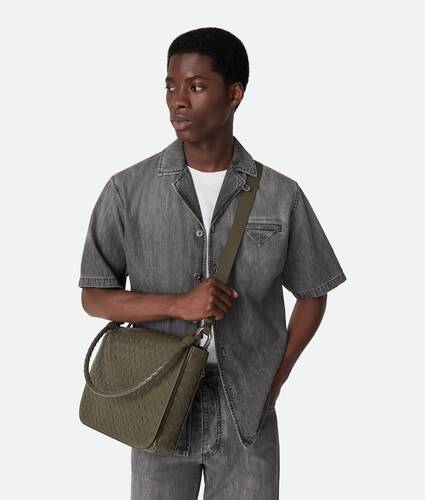 Men's Small Swing Messenger in Cypress Bottega Veneta Spain EN - Image 2