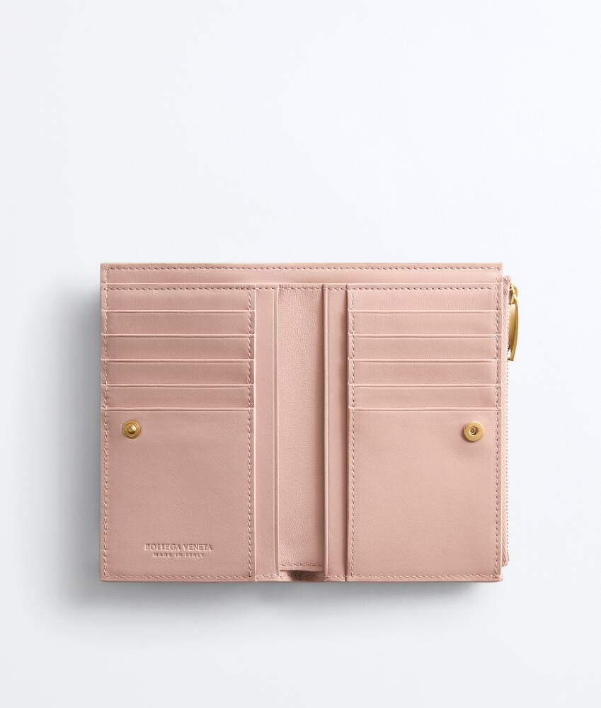 Portefeuille &agrave; deux volets Intrecciato moyen format pour Femme en Terra pink Bottega Veneta Luxembourg FR - Image 2