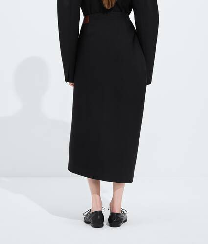 Rock aus Grain-de-Poudre-Wolle f&uuml;r Damen in Double black Bottega Veneta Deutschland DE - Image 3