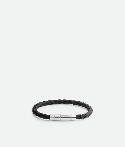 Men's Braid Leather Bracelet in Black Bottega Veneta Norway EN - Image 3