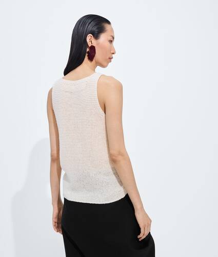Women's Shetland Wool Tank Top in Parchment Bottega Veneta Spain EN - Image 3