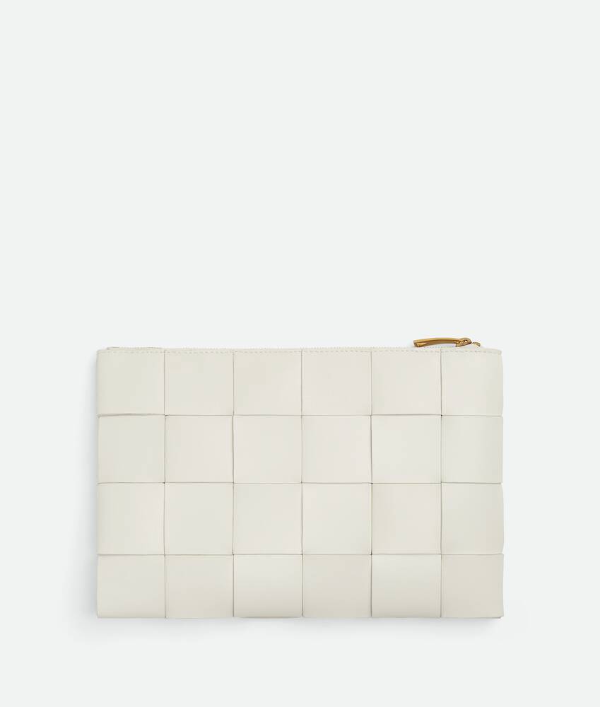 Women's Small Cassette Flat Pouch in White Bottega Veneta Cyprus EN - Image 3