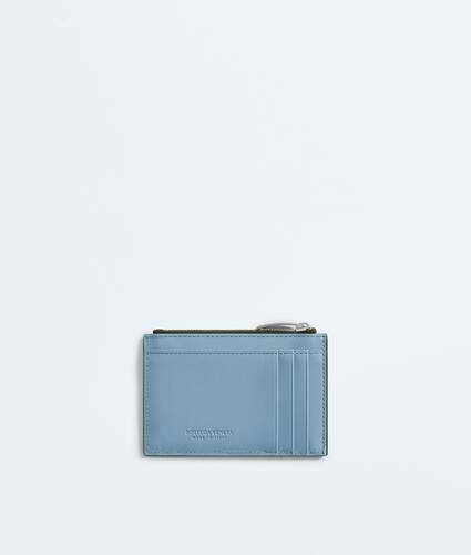 Men's Intrecciato Zipped Card Case  in Green tweed/mineral Bottega Veneta United States EN - Image 2