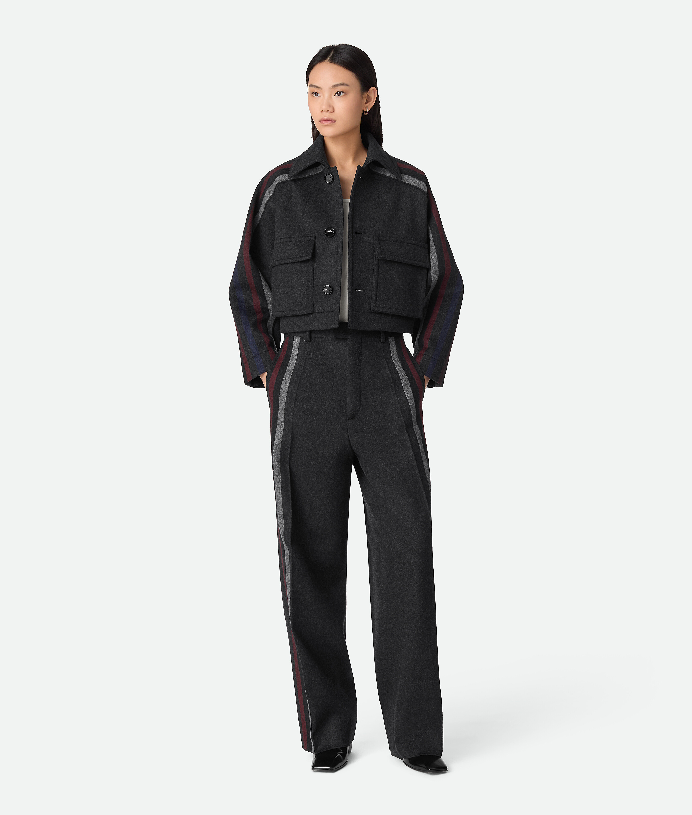 Bottega Veneta Pantalon En Laine Et Cachemire In Black