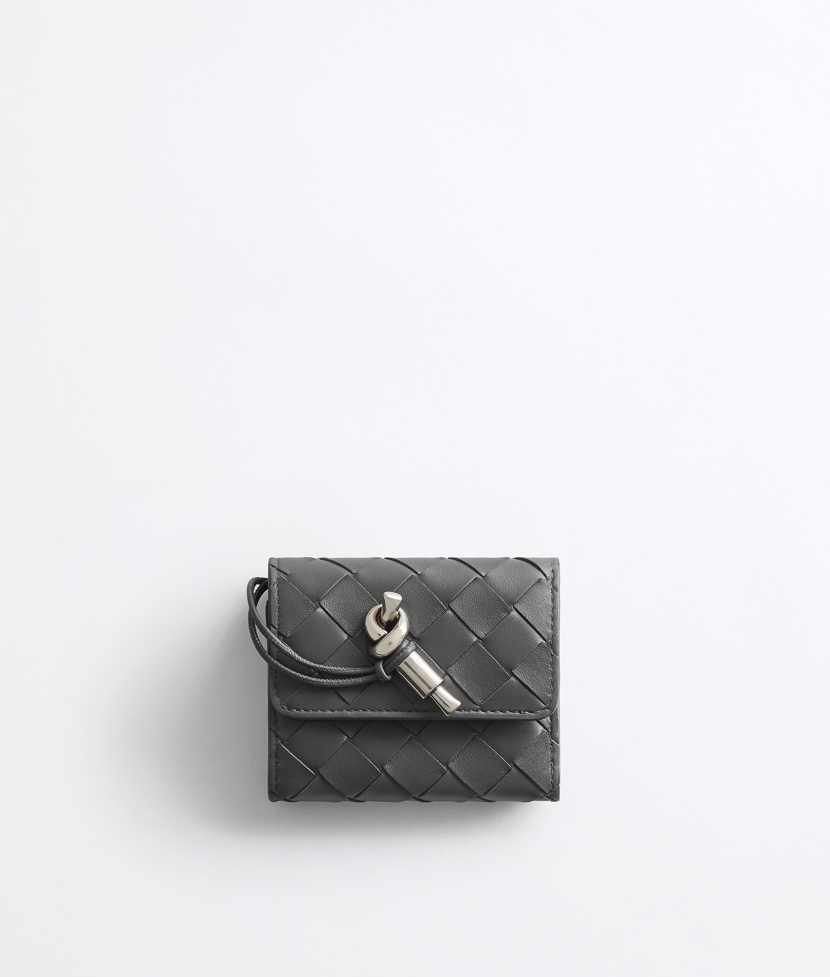 Bottega Veneta Andiamo Tri-fold Wallet In Obsidian Grey