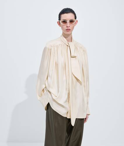 Women's Viscose Twill Blouse in Prosecco Bottega Veneta Bulgaria EN - Image 1