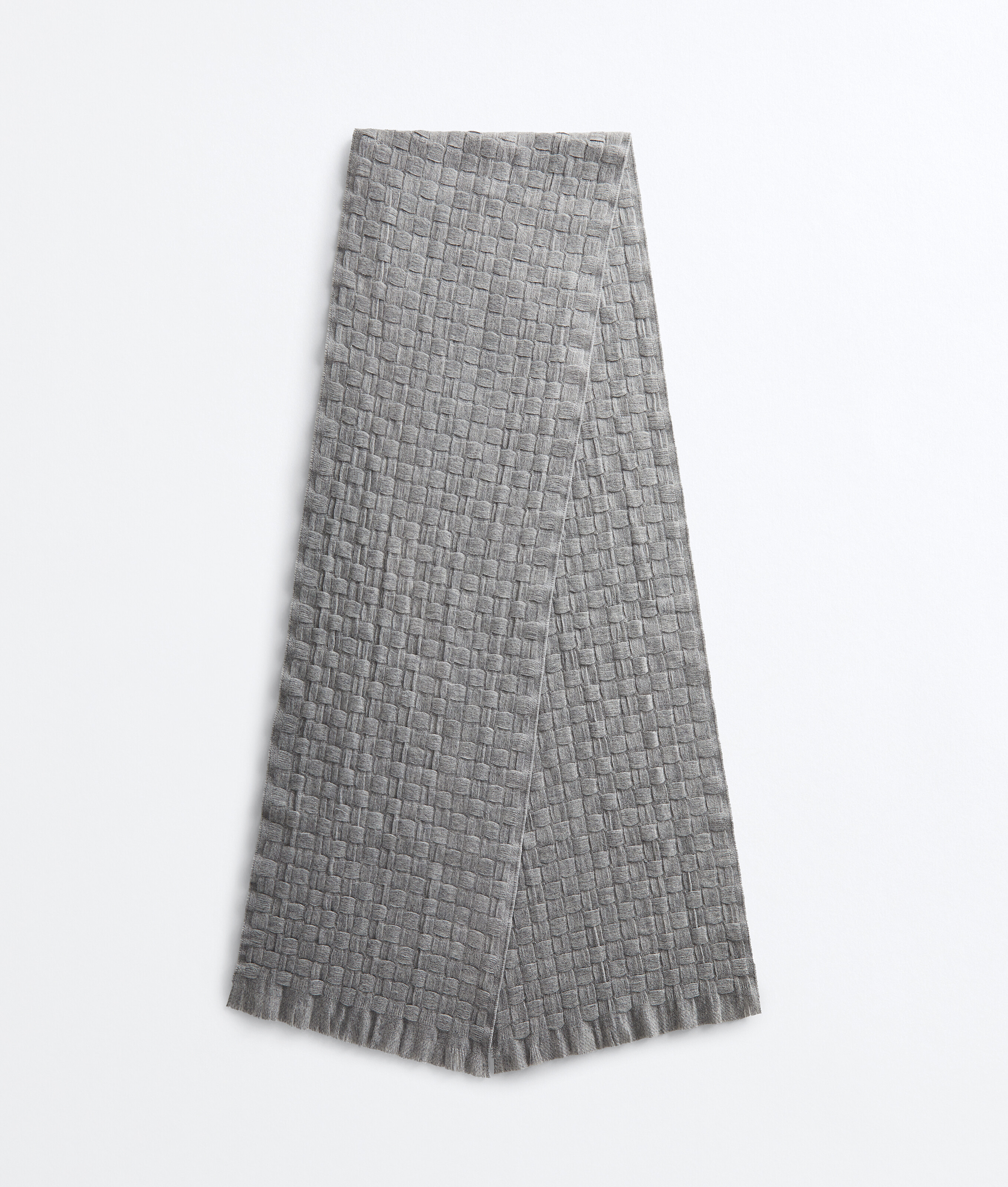 Men's Cashmere Intrecciato Scarf in Sterling melange Bottega Veneta Luxembourg EN - Image 1