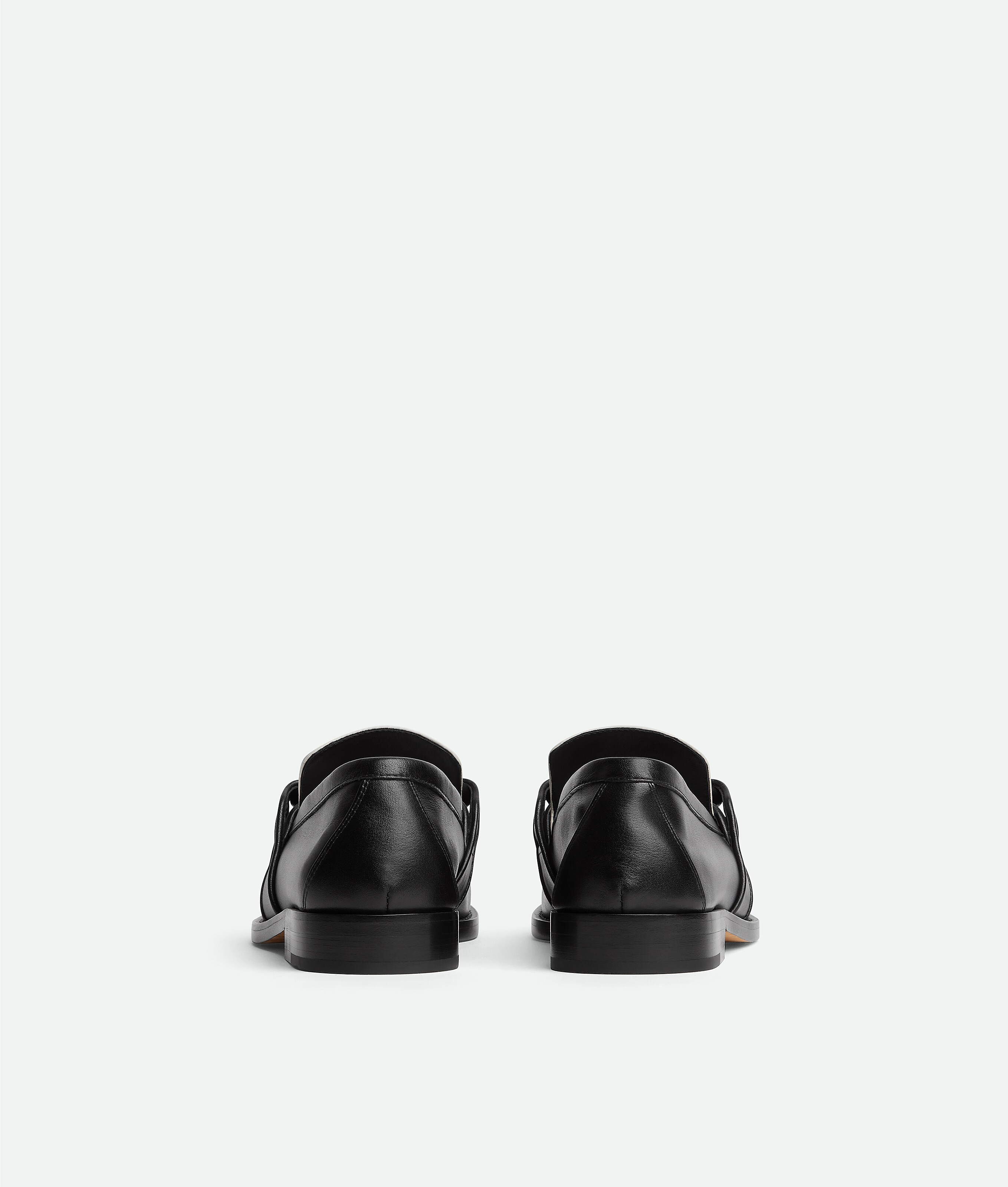 Bottega Veneta Blackwhite Solid Loafers In Black
