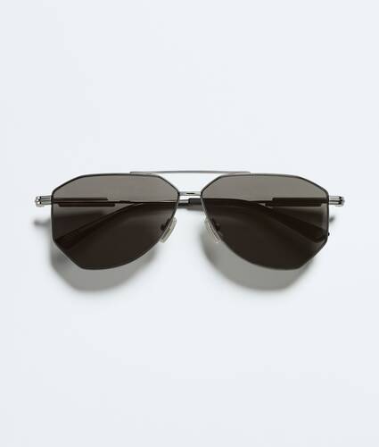 Classic Aviator Sunglasses in Ruthenium/gray Bottega Veneta Norway EN - Image 1
