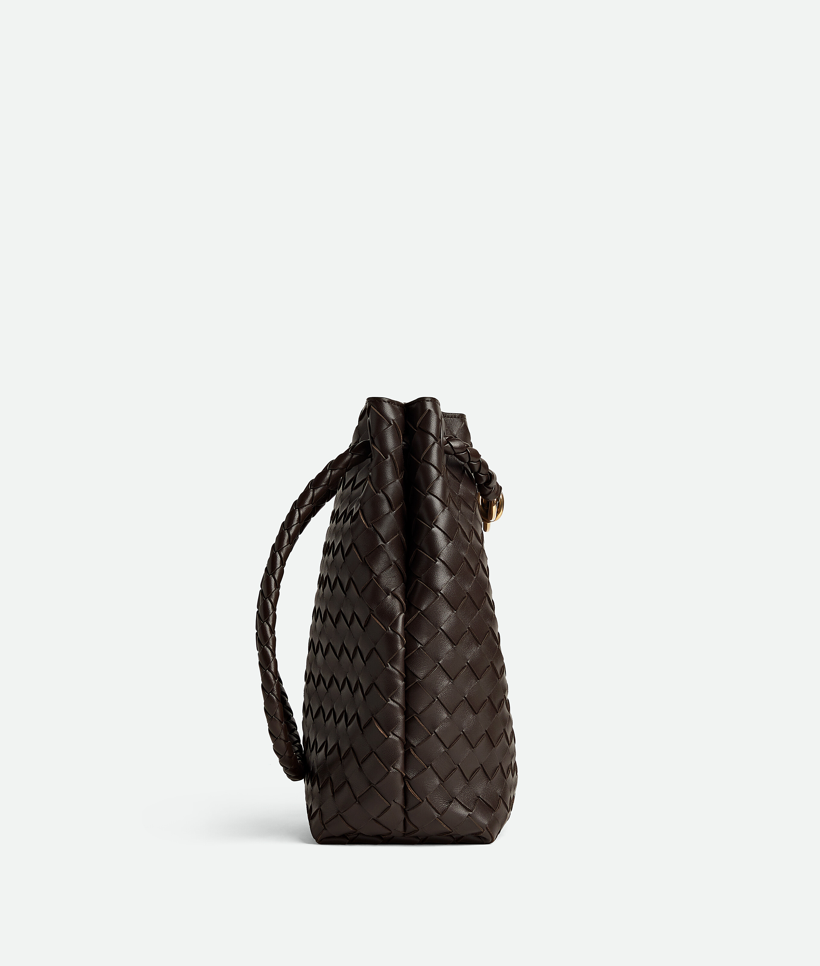 Bottega Veneta Andiamo Knot Small Leather Bucket Bag In Brown