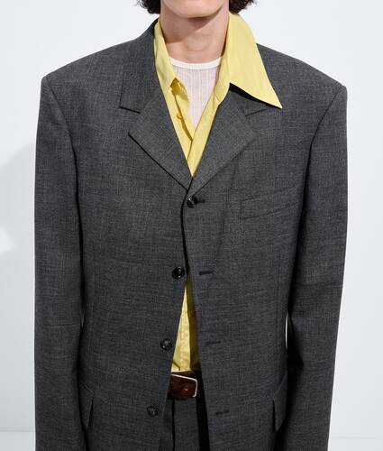 Men's Shetland Wool Toile Jacket in Ardoise melange Bottega Veneta Canada EN - Image 5