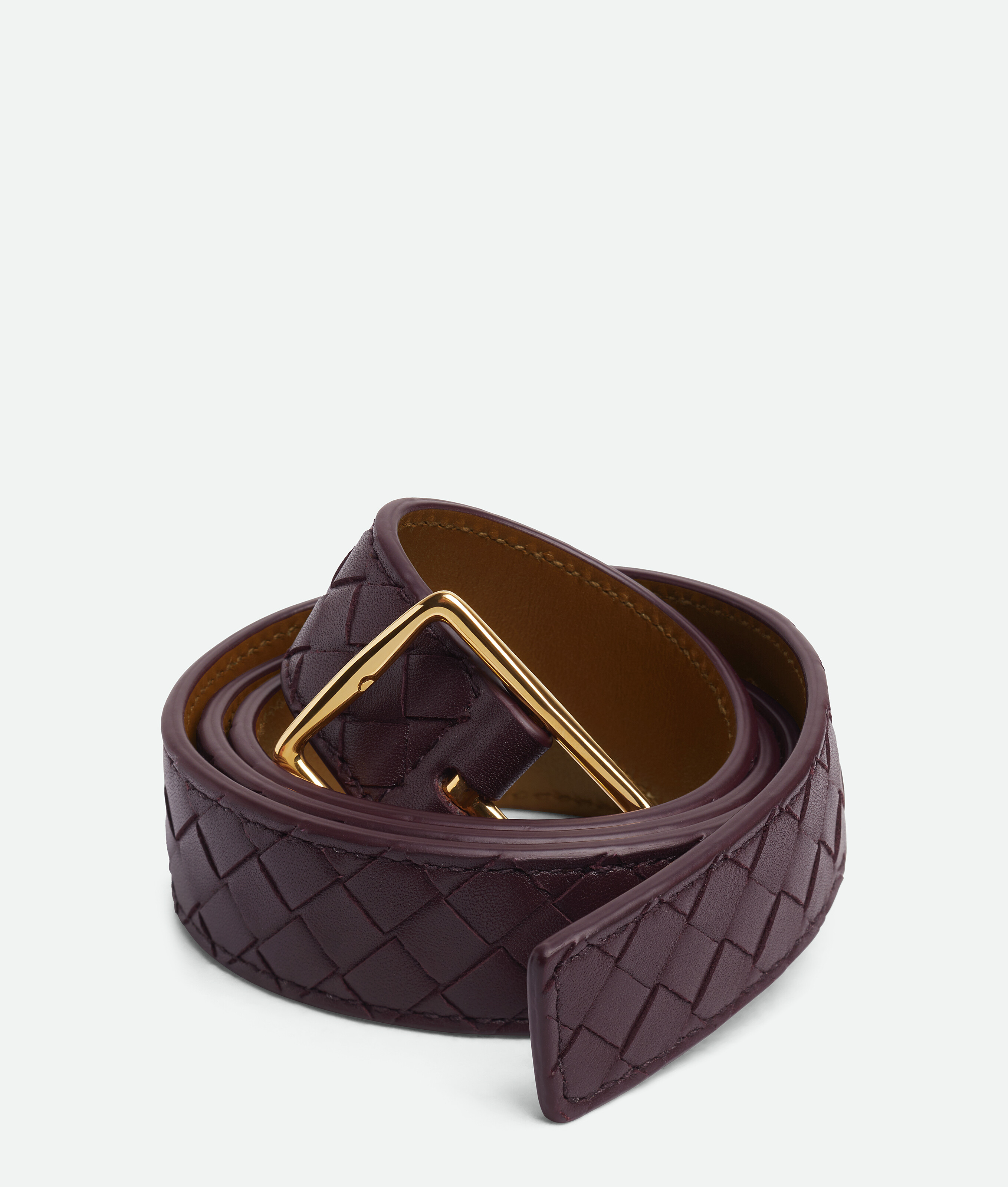 Bottega Veneta Reverso Belt In Brown