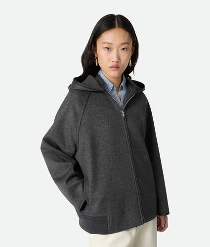 Doppelseitiger Wollblouson f&uuml;r Damen in Charcoal melange Bottega Veneta Schweiz DE - Image 1