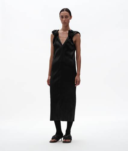 プリッセ サテン ドレス のために ウィメンズ で ダブルブラック Bottega Veneta 日本 JA - Image 1