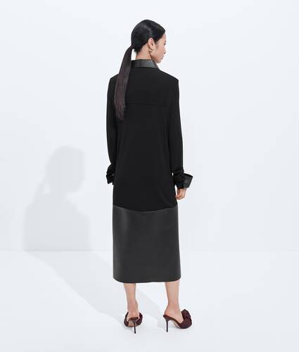 Women's Crepe Viscose Jersey Dress in Double black Bottega Veneta Luxembourg EN - Image 3