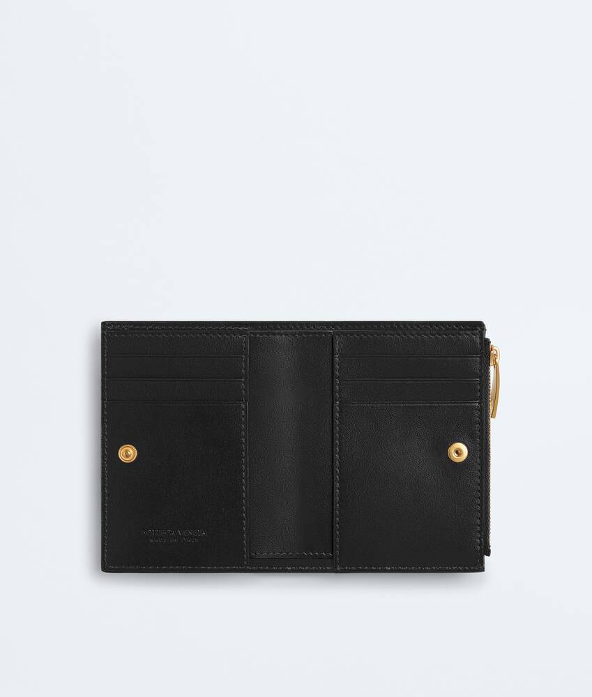 Women's Intrecciato Small Bi-Fold Wallet in Black Bottega Veneta United Kingdom EN - Image 2