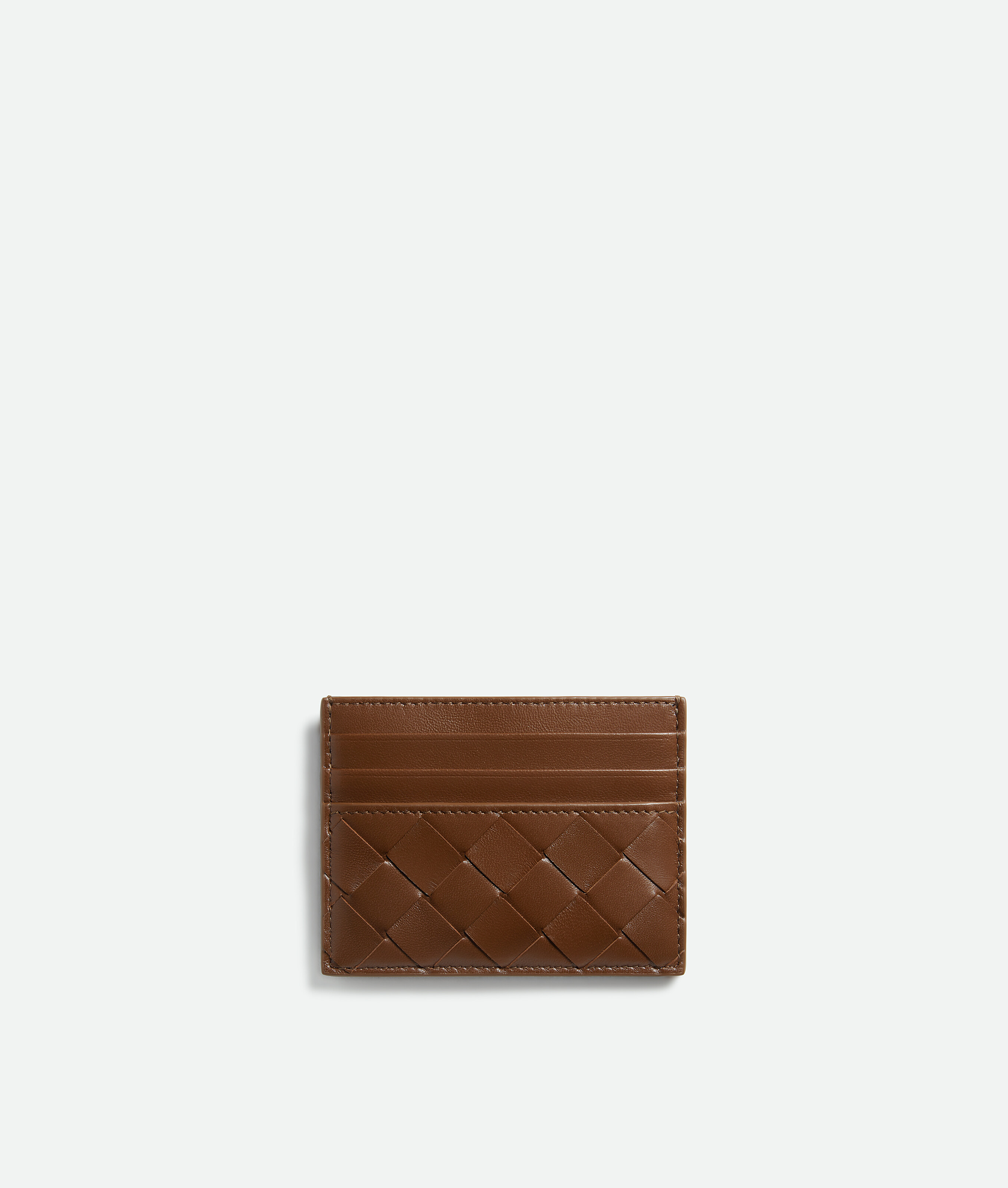 Women's Intrecciato Credit Card Case in Nocciola/dark barolo Bottega Veneta Macao SAR China EN - Image 1