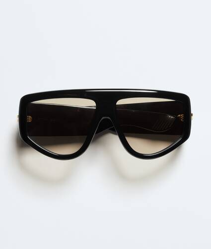 Classic Shield Sunglasses in Black/brown Bottega Veneta United Kingdom EN - Image 1