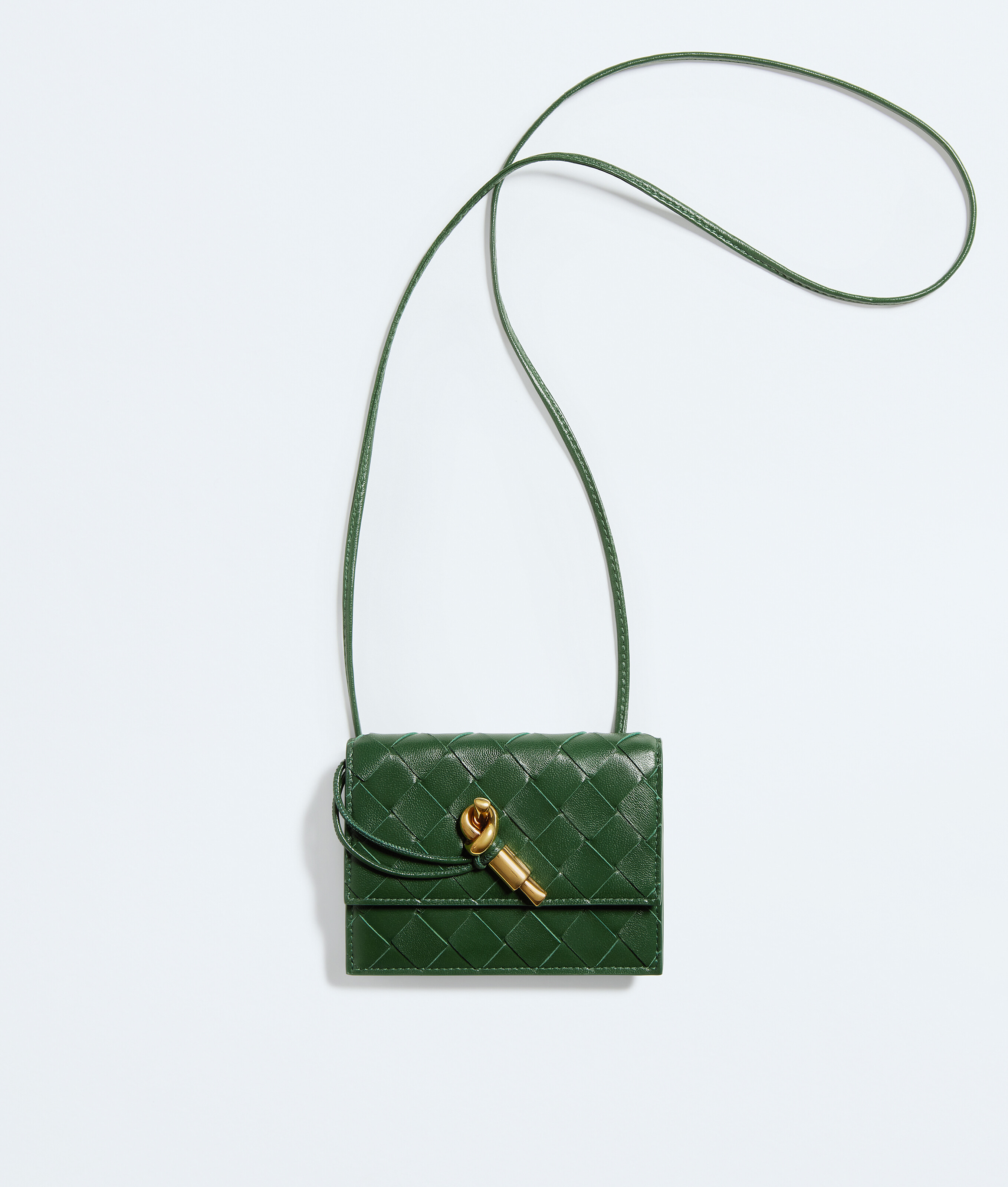 Women's Andiamo Badge Holder in Basil | Bottega Veneta US