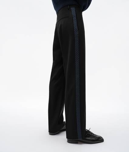 Men's Wool Twill Pants in Double black Bottega Veneta Qatar EN - Image 2