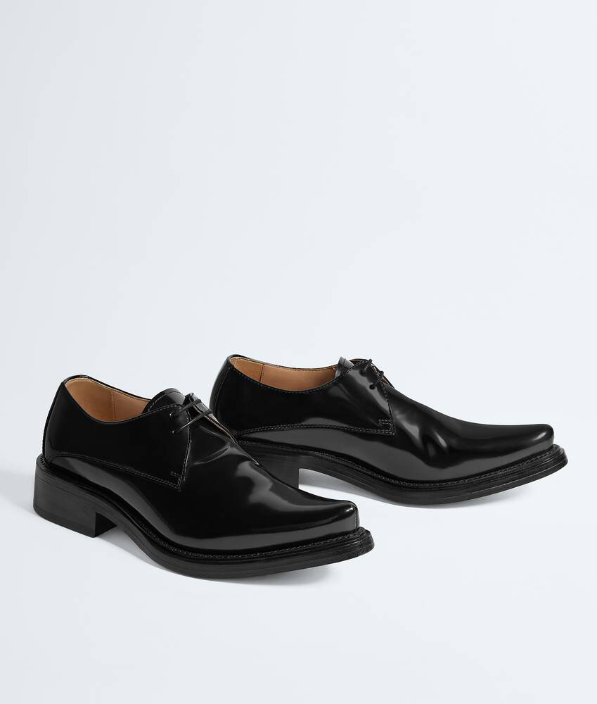 Women's Glaston Lace-Up Shoe in Black Bottega Veneta Italy EN - Image 3