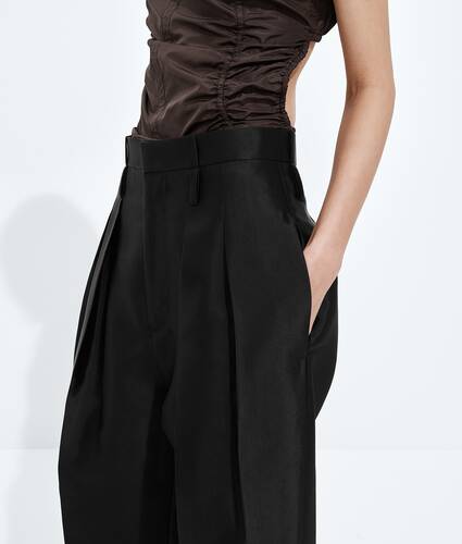 Washed Cotton and Viscose Twill Pants