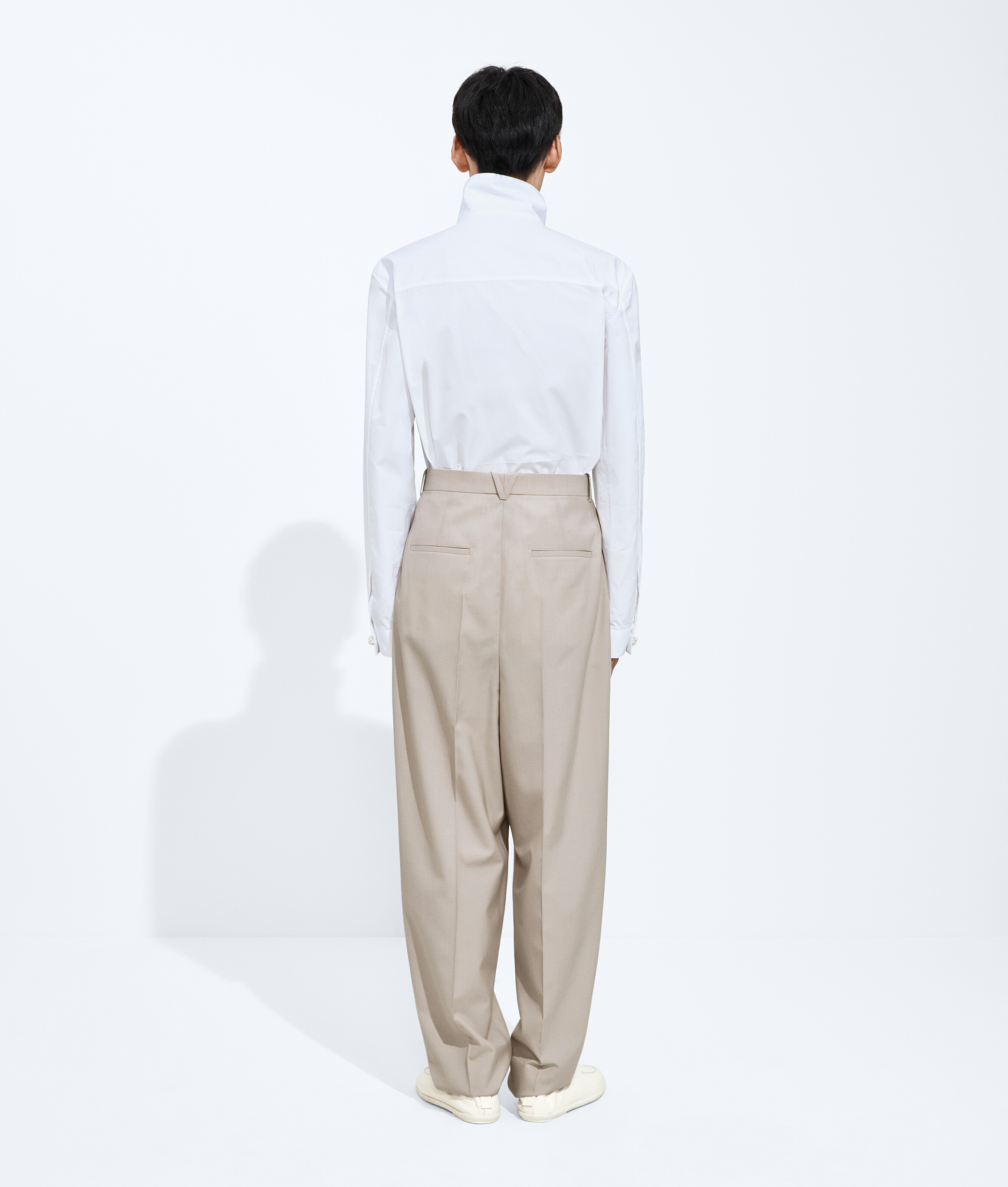 Men's Wool And Cotton Pants in Beige/light blue Bottega Veneta Luxembourg EN - Image 2