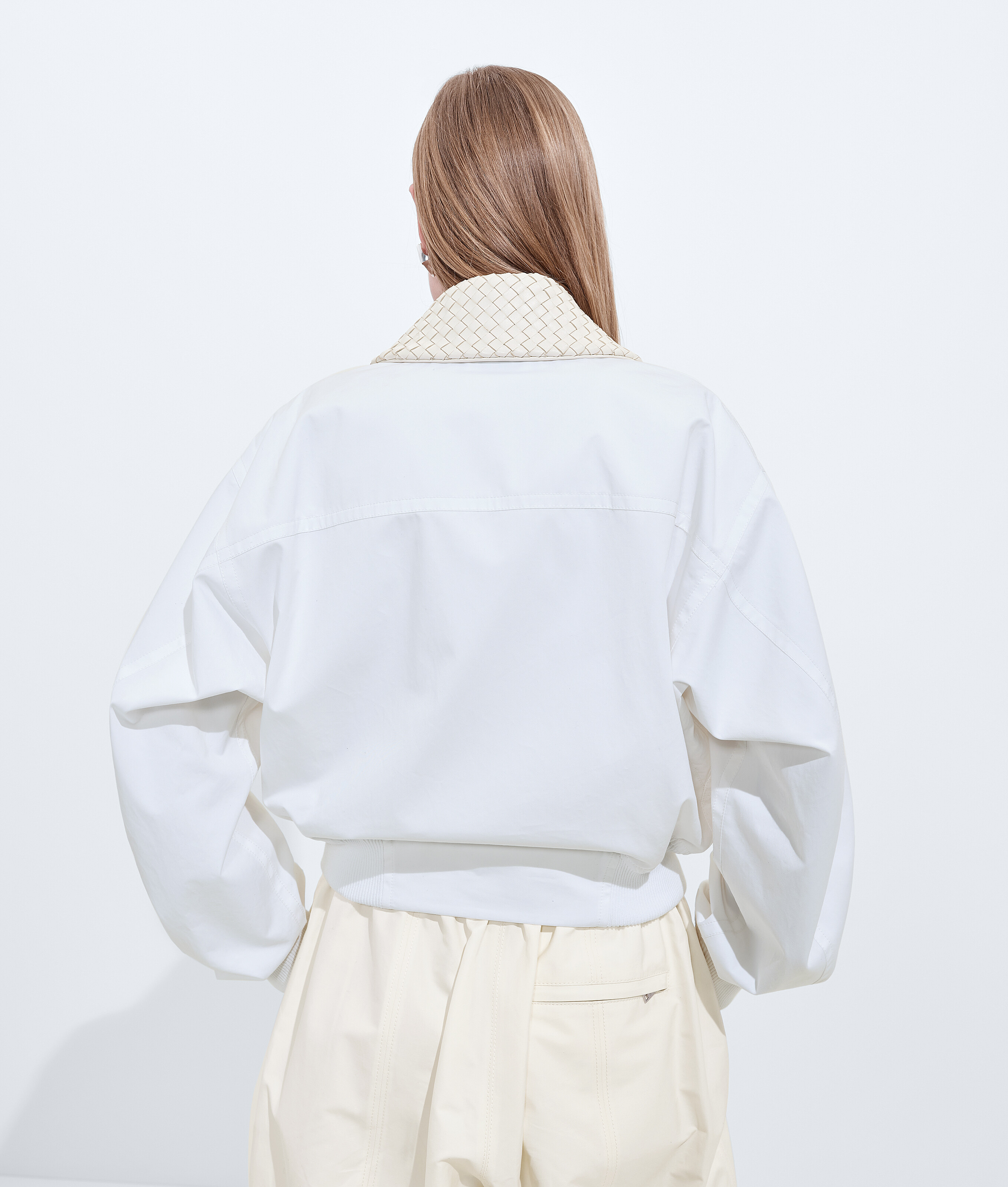 Women's Cotton Blouson in White Bottega Veneta United States EN - Image 3