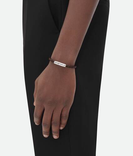 Bracciale Braid in pelle da Uomo in Fondant Bottega Veneta Italia IT - Image 2