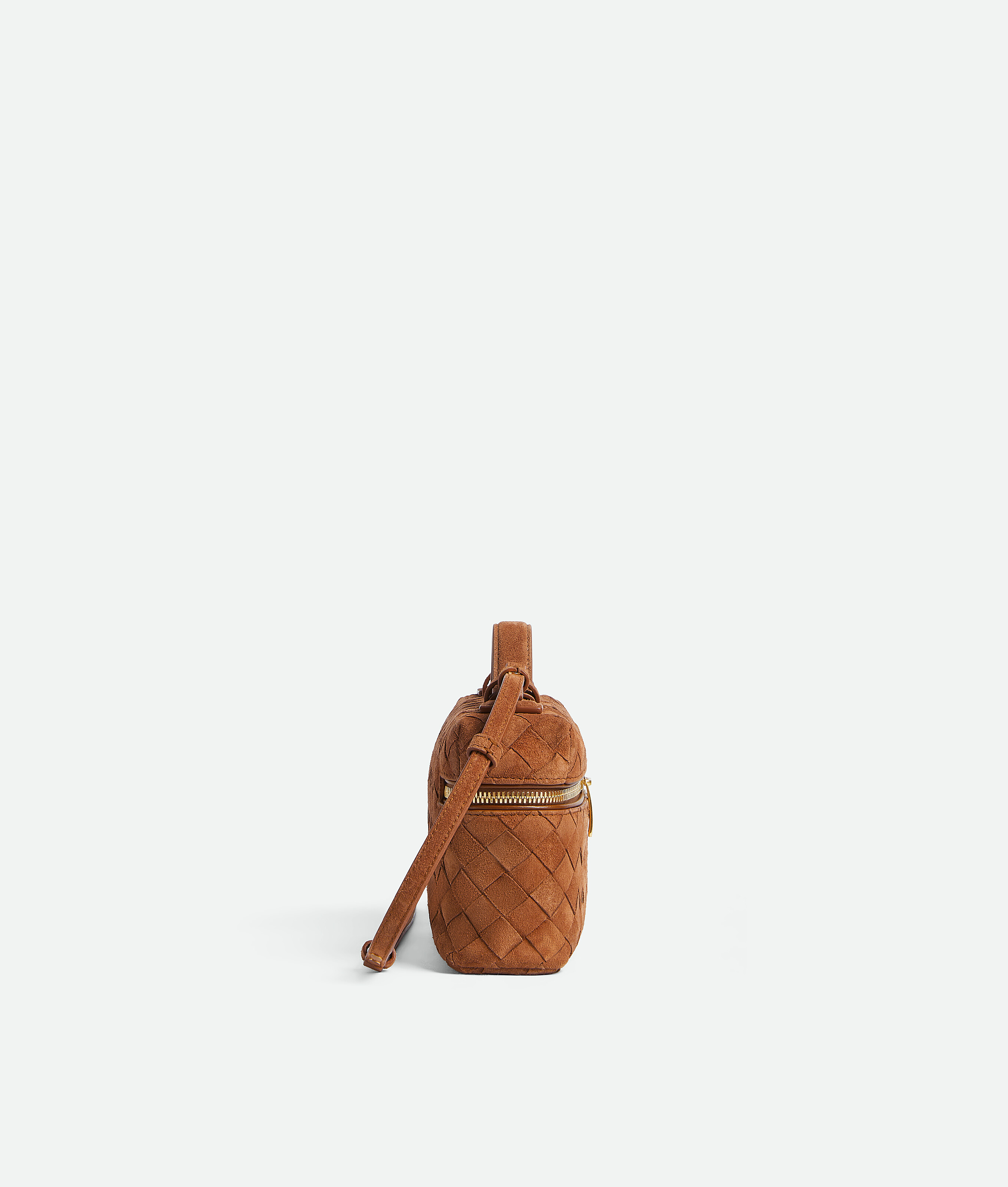 Bottega Veneta Women Bang Bang Leather Vanity-case With Intrecciato Motif In Brown
