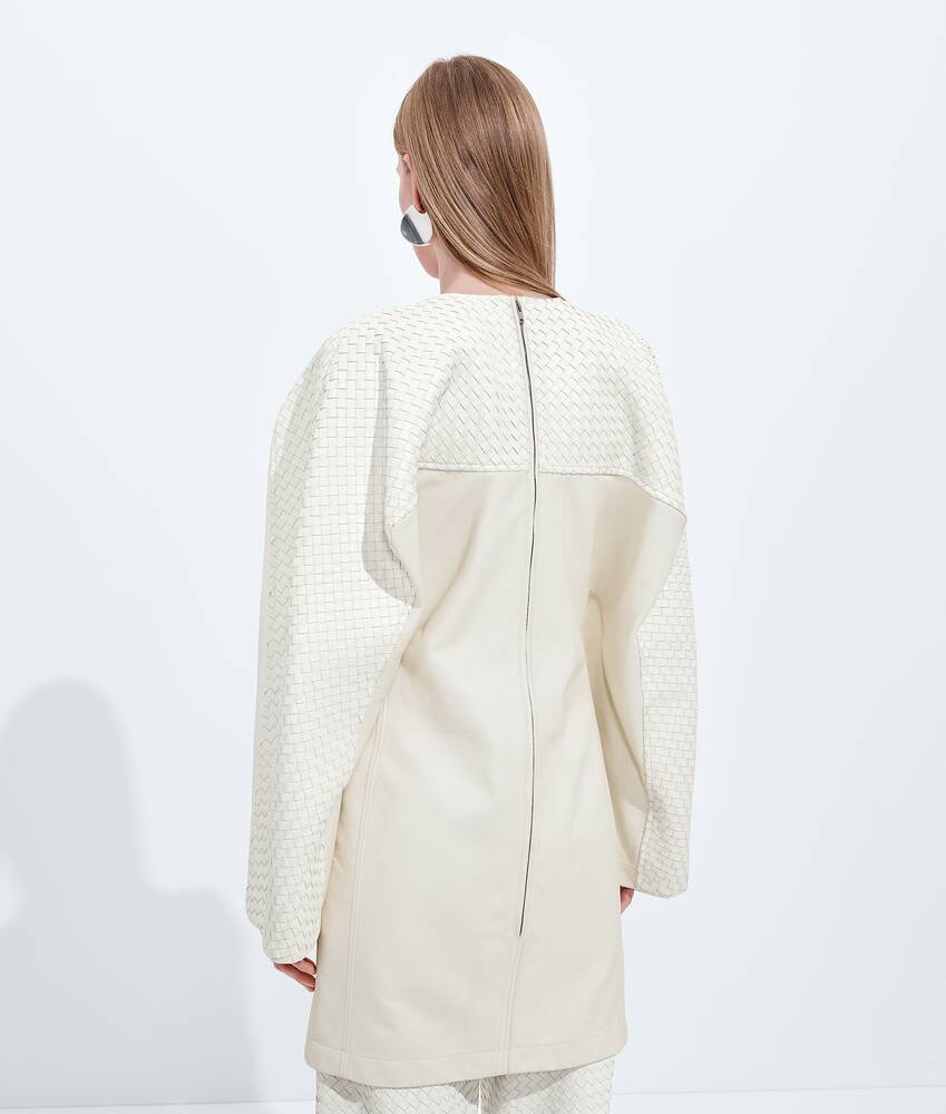 Women's Leather Dress in Parchment Bottega Veneta Belgium EN - Image 3